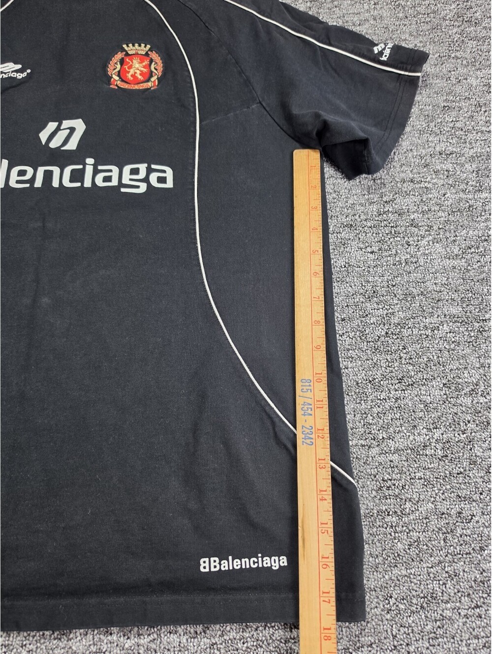 Balenciaga Black Paris 10 Logo Graphic Crew Neck Short Sleeve T-Shirt Size 1 - Picture 6 of 12